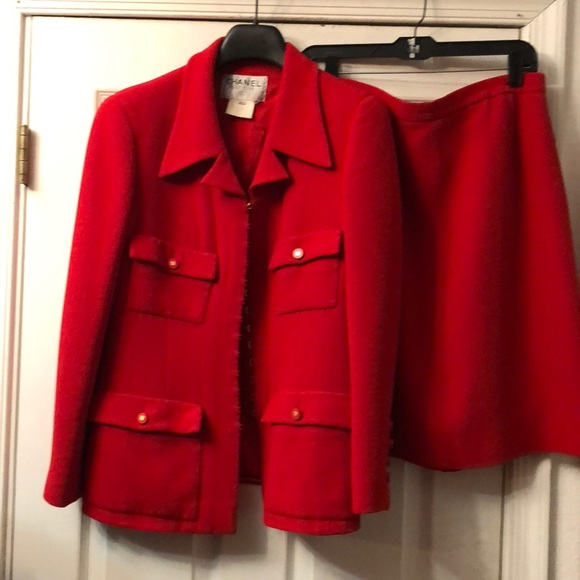 chanel red suit